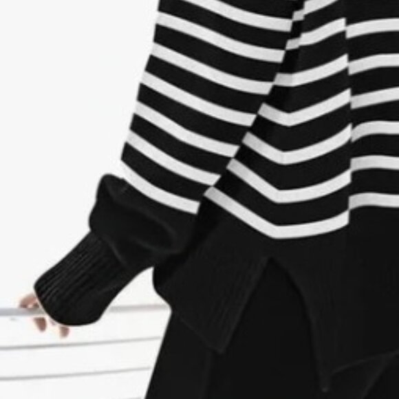 Women's Lounge Long Sleeve Striped Top - Picture 15 of 15